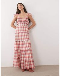 Nobody's Child - Levi Cotton Cheesecloth V-neck Flutter Sleeve Tie Maxi Dress - Lyst