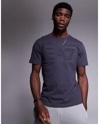 EA7 - Armani Embossed Central Logo T-Shirt - Lyst