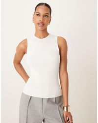 Mango - High Neck Knitted Sleeveless Top - Lyst