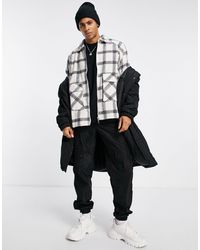 The Couture Club Check Overshirt With Gothic Logo Applique - Multicolor