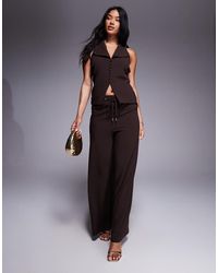 River Island - Tie Waist Tailored Pants - Lyst