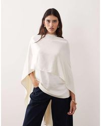 ARRANGE - Satin Underlay Cape Top - Lyst