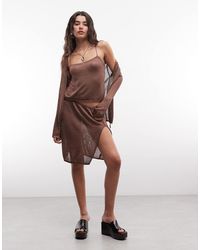 Monki - Crochet Festival Knee Skirt - Lyst