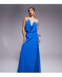 ASOS - Asos Design Petite Cowl Front Racer Back Strappy Maxi Dress - Lyst