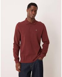 Calvin Klein - Polo Rojo Oscuro Con Botones De Piqué De - Lyst