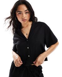 Pull&Bear - Short Sleeve Linen Shirt Co-ord - Lyst