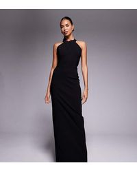 Vesper - Bengaline High Scoop Halterneck Low Back Maxi Dress - Lyst