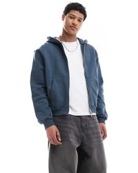 ASOS - Cropped Hoodie Van Premium Zware Stof Met Rechte Pasvorm En Rits - Lyst