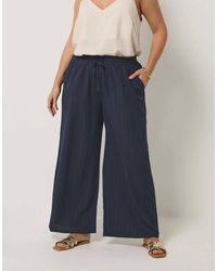 Yours Clothing - Wide Leg Textured Trousers - Lyst