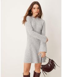 Gina Tricot - – mini-skater-kleid aus rippstrick - Lyst