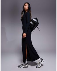 ASOS - Ribbed Maxi Dress With Split - Lyst