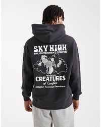 Levi's - Sudadera Negra Holgada Con Capucha Y Estampado "Sky High" En La Espalda De - Lyst