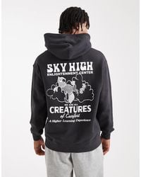 Levi's - Sudadera Negra Holgada Con Capucha Y Estampado "Sky High" En La Espalda De - Lyst