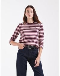Lacoste - Stripe Long Sleeve Jersey T-Shirt - Lyst