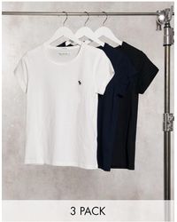Abercrombie & Fitch 3 Pack Crew Neck T Shirt - Blue