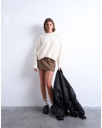 TOPSHOP - – ultimate – flauschiger strickpullover aus wollmix - Lyst