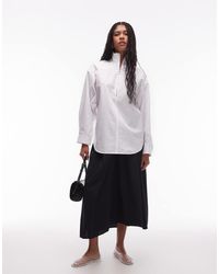 ARKET - Camicia Oversize Accollata Bianca Con Zip Sul Davanti Stile Minimal - Lyst