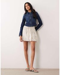 ASOS - Linen Blend Bubble Mini Skirt - Lyst