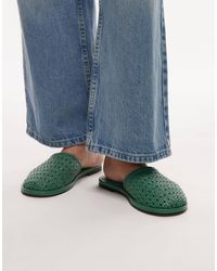 TOPSHOP - Bobby Leather Woven Clog - Lyst