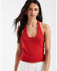 ASOS - Knitted Halter Top With Beads - Lyst