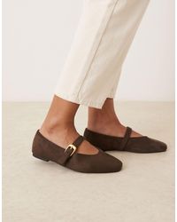 Asos Design Wide Fit - – leah – mary-jane-ballerinas aus wildlederimitat - Lyst