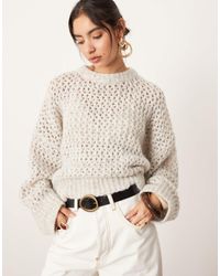ASOS - Knitted Open Stitch Oversized Boxy Jumper - Lyst