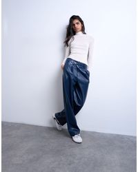 TOPSHOP - – gerade geschnittene hose aus kunstleder - Lyst