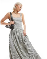 Glamorous - Drop Waist Square Neck Full Skirt Maxi Dress - Lyst