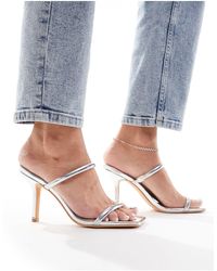 Glamorous - Two Strap Mule Heeled Sandals - Lyst