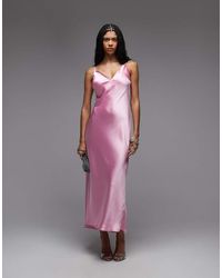 ASOS - High Apex Satin Midi Dress - Lyst