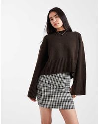 New Look - Check Tube Mini Skirt - Lyst