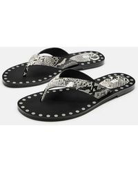 Pull&Bear - Flat Studded Sandals - Lyst