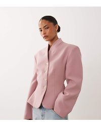 Miss Selfridge - Cropped Collarless Blazer - Lyst