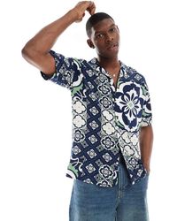 Jack & Jones - Oversize Shirt With Tile Print - Lyst