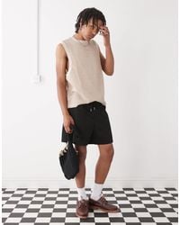 Reclaimed (vintage) - baggy Fit Shorter Length Pull On Chino Short - Lyst