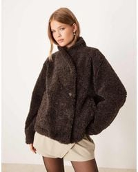 Gina Tricot - Shacket Van Borg Met Rits - Lyst