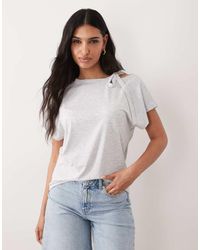 ASOS - Cap Sleeve With Cut Out Scarf Detail Top - Lyst