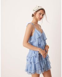 Miss Selfridge - – gestuftes minikleid - Lyst
