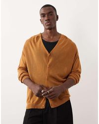ASOS - Relaxed Knitted Sheer V-neck Cardigan - Lyst