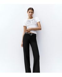 Pull&Bear - Petite Straight Leg Trousers - Lyst