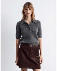 & Other Stories - Mohair And Wool Knitted Slim Fit Top With Polo Collar - Lyst
