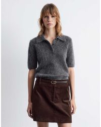 & Other Stories - Mohair And Wool Knitted Slim Fit Top With Polo Collar - Lyst
