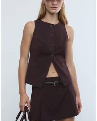 Stradivarius - Gilet Vestibilità Classica A Righe Con Bottoni - Lyst