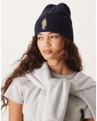 Polo Ralph Lauren - Rich Wool Bear Logo Hat - Lyst