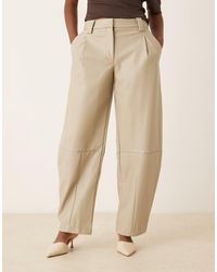ASOS - Tailo Leather Look Barrel Trousers - Lyst