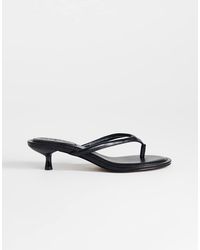 TOPSHOP - Sandalias De Dedo Negras De Tacón Medio Axel De - Lyst