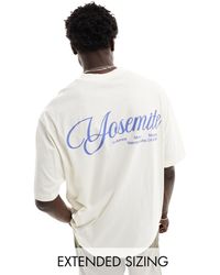 ASOS - T-shirt oversize bianco sporco con stampa di città sul retro - Lyst