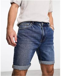 Pull&Bear - Slim Denim Shorts - Lyst