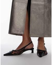 TOPSHOP - Alya Mesh Slingback Mid Heel Court Shoes - Lyst