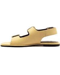 OFF THE HOOK - – baker – flache slingback-sandalen aus leder mit überkreuzten riemen - Lyst